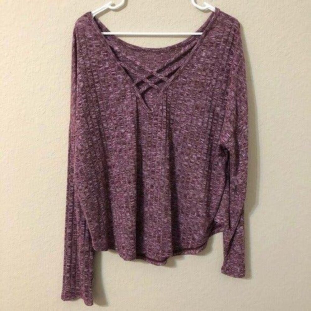 Urban Girl Top Long Sleeve Strap Back Shirt NWT - Picture 3 of 4